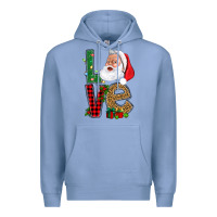 Colony Blue Love With Santa Portrait Premium Hoodie - BundleAndBundleShop