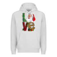 Dove Grey Love With Santa Portrait Premium Hoodie - BundleAndBundleShop