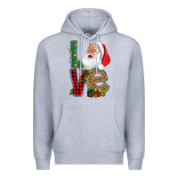 Heather Grey Love With Santa Portrait Premium Hoodie - BundleAndBundleShop