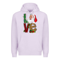 Lilac Love With Santa Portrait Premium Hoodie - BundleAndBundleShop