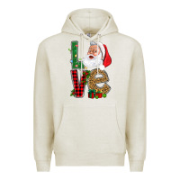 Oatmeal Heather Love With Santa Portrait Premium Hoodie - BundleAndBundleShop