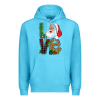 Ocean Blue Love With Santa Portrait Premium Hoodie - BundleAndBundleShop