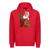 Red Love With Santa Portrait Premium Hoodie - BundleAndBundleShop