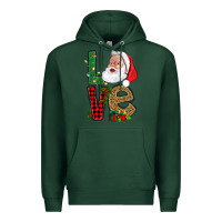 Sports Green Love With Santa Portrait Premium Hoodie - BundleAndBundleShop