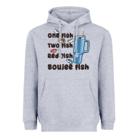 Heather Grey one fish two fish red fish boujee fish Heavyweight Hoodie - MaliasSmallBusiness