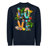 Navy summer love teacher Heavyweight Sweatshirt - texasbilliewilder
