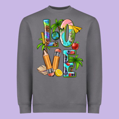 Summer Love Teacher Heavyweight Sweatshirt Designed By Texasbilliewilder