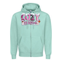 Seafoam pink cozy season with snowman ado Zipper Hoodie - AdoDesignShop