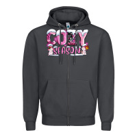 Smoke pink cozy season with snowman ado Zipper Hoodie - AdoDesignShop