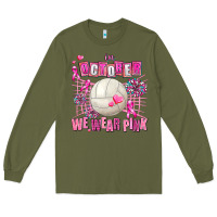 Army Green in october we wear pink volleyball Long Sleeve Tee - AdoDesignShop