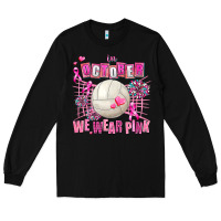 Black in october we wear pink volleyball Long Sleeve Tee - AdoDesignShop