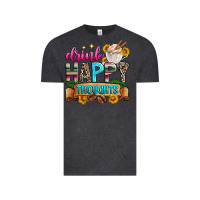 Vintage Black drink happy thoughts Vintage Tee - Zillion Design Studio
