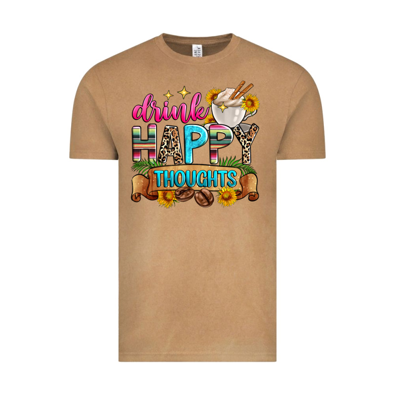 Drink Happy Thoughts Vintage Tee by Zillion Design Studio | Teevron