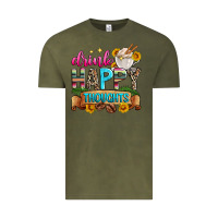 Vintage Olive drink happy thoughts Vintage Tee - Zillion Design Studio