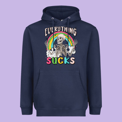 Everything Sucks Heavyweight Hoodie Designed By Maliassmallbusiness