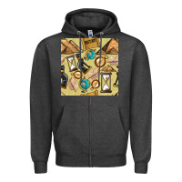 Charcoal Heather history seamless pattern Zipper Hoodie - BundleAndBundleShop
