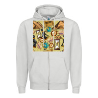 Dove Grey history seamless pattern Zipper Hoodie - BundleAndBundleShop