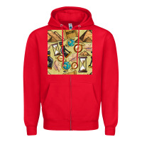 Red history seamless pattern Zipper Hoodie - BundleAndBundleShop