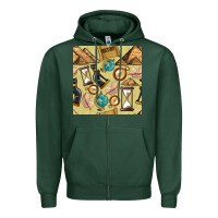Sports Green history seamless pattern Zipper Hoodie - BundleAndBundleShop