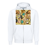 White history seamless pattern Zipper Hoodie - BundleAndBundleShop