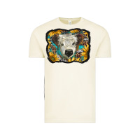 Vintage Arctic white scottish calf with sunflowers western  background Vintage Tee - BarkalooDesign