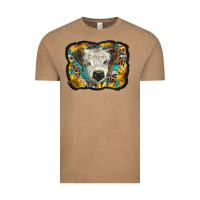 Vintage Coffee white scottish calf with sunflowers western  background Vintage Tee - BarkalooDesign