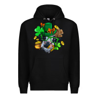 Black St. Patrick Cow Clover Premium Hoodie - BundleAndBundleShop