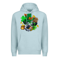 Blue Mist St. Patrick Cow Clover Premium Hoodie - BundleAndBundleShop