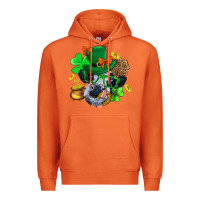 Carrot St. Patrick Cow Clover Premium Hoodie - BundleAndBundleShop