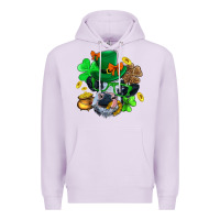 Lilac St. Patrick Cow Clover Premium Hoodie - BundleAndBundleShop
