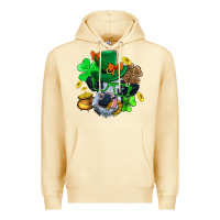 Pina Colada St. Patrick Cow Clover Premium Hoodie - BundleAndBundleShop