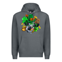 Rock St. Patrick Cow Clover Premium Hoodie - BundleAndBundleShop