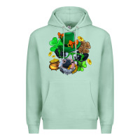 Seafoam St. Patrick Cow Clover Premium Hoodie - BundleAndBundleShop