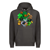 Smoke St. Patrick Cow Clover Premium Hoodie - BundleAndBundleShop