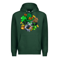 Sports Green St. Patrick Cow Clover Premium Hoodie - BundleAndBundleShop