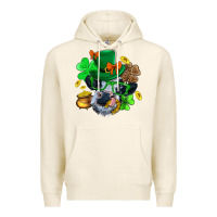 Tofu St. Patrick Cow Clover Premium Hoodie - BundleAndBundleShop