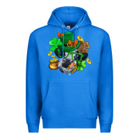 True Royal St. Patrick Cow Clover Premium Hoodie - BundleAndBundleShop