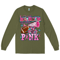 Army Green in october we wear cheer pink football Long Sleeve Tee - AdoDesignShop
