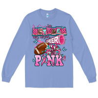 Colony Blue in october we wear cheer pink football Long Sleeve Tee - AdoDesignShop