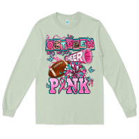 Matcha in october we wear cheer pink football Long Sleeve Tee - AdoDesignShop