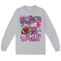 Moon Dust in october we wear cheer pink football Long Sleeve Tee - AdoDesignShop