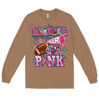 Toasted Coconut in october we wear cheer pink football Long Sleeve Tee - AdoDesignShop