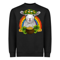 Black st patricks day baby sheep shamrocks gold rainbow Heavyweight Sweatshirt - RanaPortraitStore
