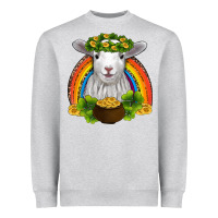 Heather Grey st patricks day baby sheep shamrocks gold rainbow Heavyweight Sweatshirt - RanaPortraitStore