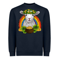 Navy st patricks day baby sheep shamrocks gold rainbow Heavyweight Sweatshirt - RanaPortraitStore