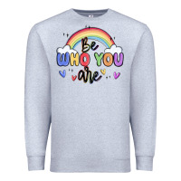 Heather Grey be who you are Premium Sweatshirt - MaliasSmallBusiness