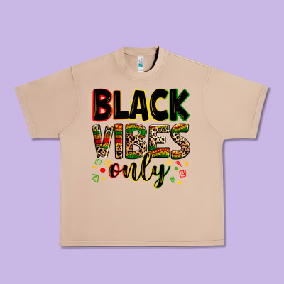 Black Vibes Only Juneteenth Urban Heavy Tee Designed By Zillion Design Studio