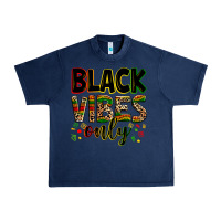 Navy Black vibes only juneteenth Urban Heavy Tee - Zillion Design Studio