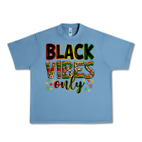 Pebble Blue Black vibes only juneteenth Urban Heavy Tee - Zillion Design Studio