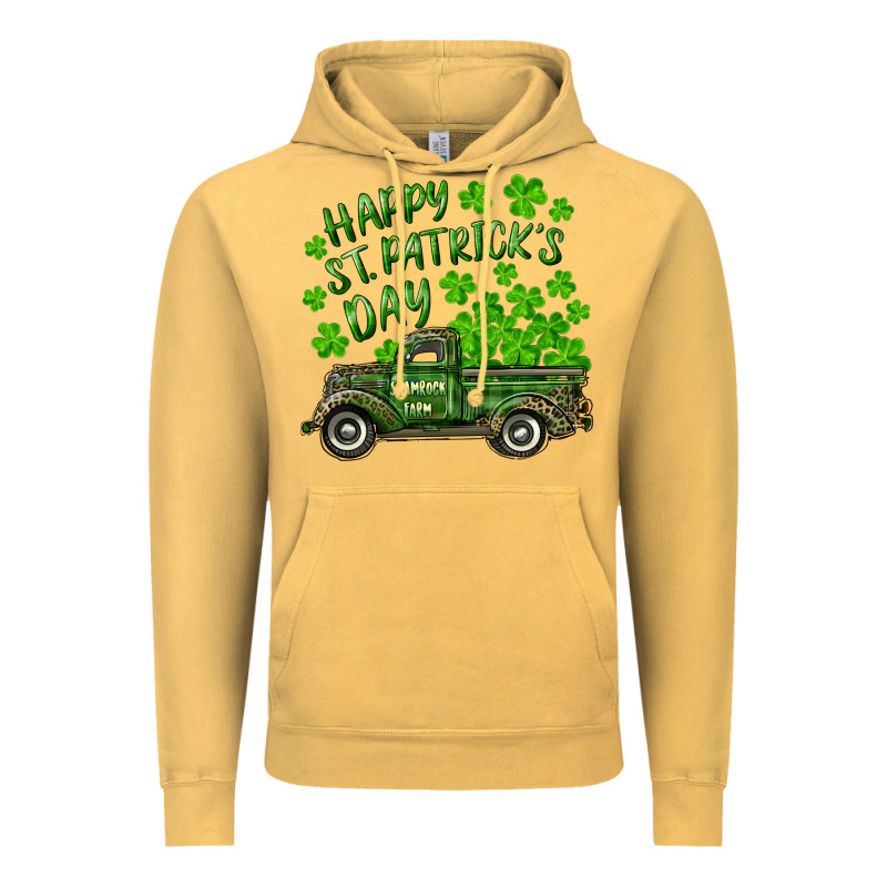 Happy St. Patrick's Day Shamrock Farm Truck Vintage Hoodie by RanaPortraitStore | Teevron